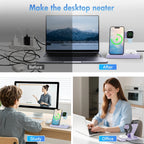 Wireless Charger,15W 3In1 Portable Charger Charging Station Compatible for Iphone 17 16 15 14 Pro Max 13 12 11,For Iwatch 11 10 9 8 7 6 5 4 3 2 Se&Ultra,For Airpods 4 3 Pro,Android Phone Charger
