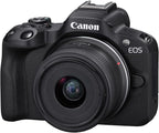 Canon EOS R50 Mirrorless Camera Rf-S18-45Mm F4.5-6.3 Is STM Lens Kit, 24.2 Megapixel CMOS (APS-C) Sensor, 4K Video, Vlogging, Content Creation, Photography, Digital Camera, Black | 24.2MP Aps-C CMOS, Digic X, Dual Pixel CMOS Af Ii, 6K-Oversampled 4K30P, Rf-S 18-45Mm Is Stm Lens Included