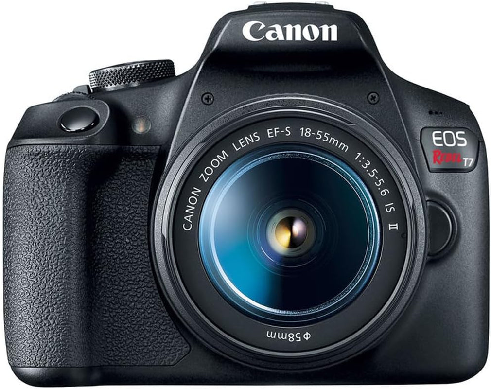 Canon EOS Rebel T7 DSLR Camera with Ef18-55Mm + EF 75-300Mm Double Zoom Kit 2727C021 Bundle with Lexar Premium 64GB SDXC Memory Card, Deco Essentials Camera Bag and Corel Photo Video Suite