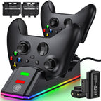 Xbox Rechargeable Battery Pack with 2X4320Mwh Battery Pack, Xbox Controller Charger Station for Xbox Series X/S/Xbox One/S/X/Elite,Black
