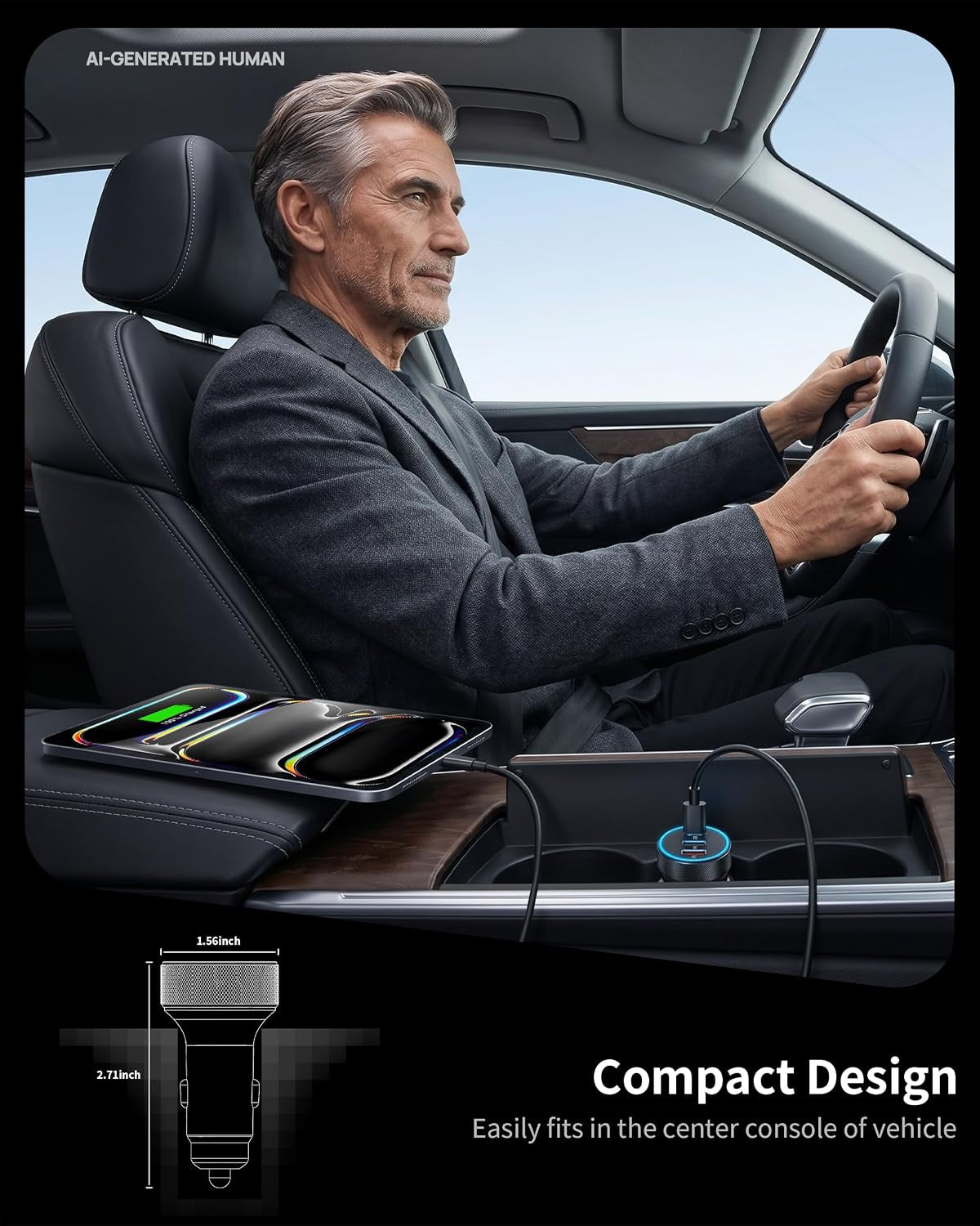 Car Charger USB C, 4-Port 90W Super Fast Charging Car Phone Charger Accessories Dual USB-C & USB-A Cargador Carro Cigarette Lighter Adapter for Iphone 17 16 15 14 13 12, Ipad, Galaxy, Tablet, Android