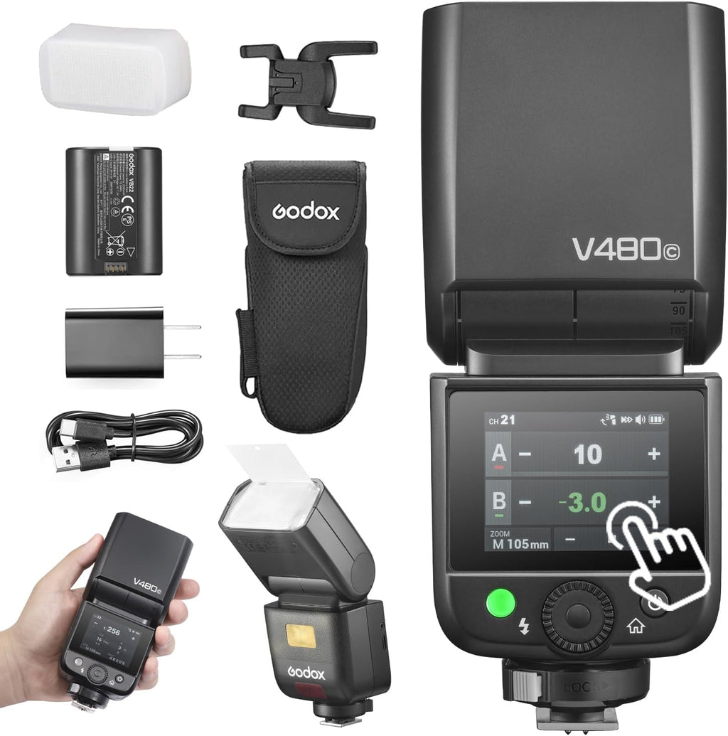 V480 Flash V480C Camera Flash for Canon, GN50 High Output, Built-In Lithium Battery, 1/8000 HSS, 2.4GX Wireless TTL, 1.7S Recycle Time, 650 Full Power Pops for Canon Camera (V480C)