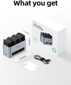 3-Pack 2400Mah LP-E6NH Battery & 30W Fast Charger Set: Triple Slot for Canon Camera EOS R5/R6/R7 Mark II, 5D/6D/7D Mark II/III/IV, 60D/70D/80D/90D,Usb-C,Led,Durable CNC Aluminum