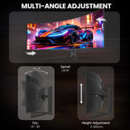 49" DQHD 165Hz Ultrawide Curved Gaming Monitor, 1500R, Freesync, Black | 5120X1440 32:9, 120%Srgb, Low Blue Light, Height-Adjustable Stand, HDMI 2.1/DP 1.4, Wall Mount for Gaming, Editing and Work