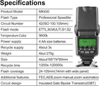 MK430C E-TTL Camera Flash Speedlite with LCD Display Compatible with Canon 70D 77D 80D Rebel T7I T6I T6S T6 T5I T5 T4I T3I SL2 and Other EOS DSLR Cameras with Standard Hot Shoe