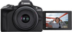 Canon EOS R50 Mirrorless Camera Rf-S18-45Mm F4.5-6.3 Is STM Lens Kit, 24.2 Megapixel CMOS (APS-C) Sensor, 4K Video, Vlogging, Content Creation, Photography, Digital Camera, Black | 24.2MP Aps-C CMOS, Digic X, Dual Pixel CMOS Af Ii, 6K-Oversampled 4K30P, Rf-S 18-45Mm Is Stm Lens Included