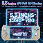 RG56PRO Retro Handheld Game Console - 5.5 Inch IPS Screen,31000+ Classic 3D Games,5000Mah Battery, Open Linux System,Portable Console with 128G TF Card - Birthday Gift for Boyfriend (Gray)