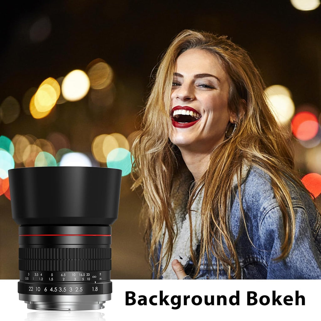 85Mm Lens for Canon RF 85Mm F1.8 Portrait Lens Manual Focus(Mf) for Canon EOS R/Ra/Rp/R3/R5/R5 C/R6/R6 Mark II /R7/R8/R10/R50/R100 Mirrorless Camera (For Canon R Series)