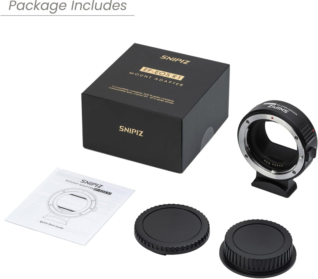 EF-EOS R Lens Mount Adapter Auto-Focus Lens Converter Compatible with Canon EF/EF-S Series Lens and EOS R, RP, R3, R5, R6, R6II, R7, R8, R10, R50, R100 Cameras