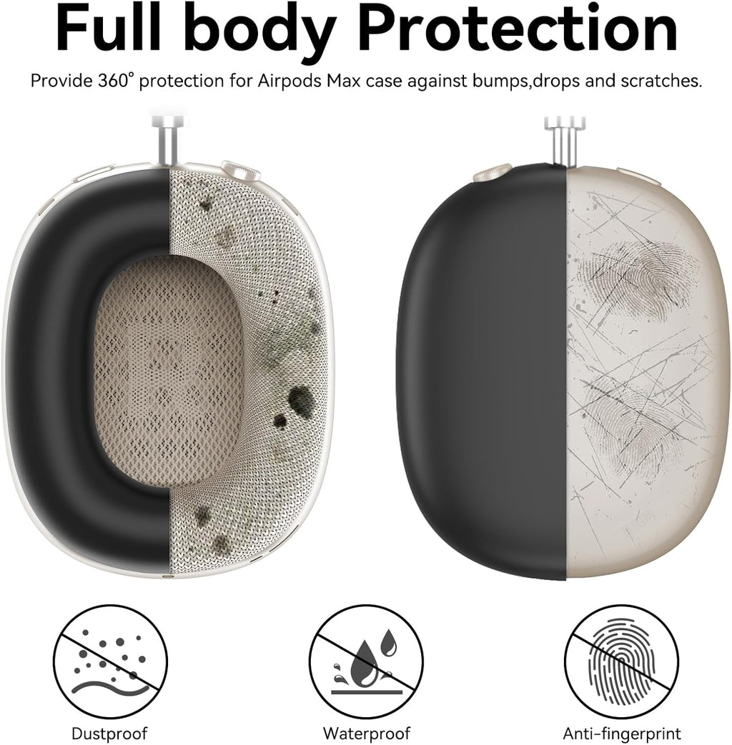 Silicone Case Cover for Airpods Max 2 / Airpods Max Headphones (Black) | Ear Pad Case Cover/Ear Cups Cover/Headband Cover for Airpods Max 2/1 (2026/2024/2020), Accessories for Apple Airpods Max