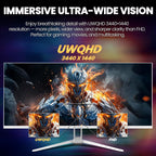 34" WQHD 165Hz IPS Ultrawide Gaming Monitor, Freesync, HDMI/DP, White | 120%Srgb Color, Built-In Speakers, Low Blue Light, 178° Wide View and Wall Mount75×75Mm for PC Gaming, Video Editing and Work