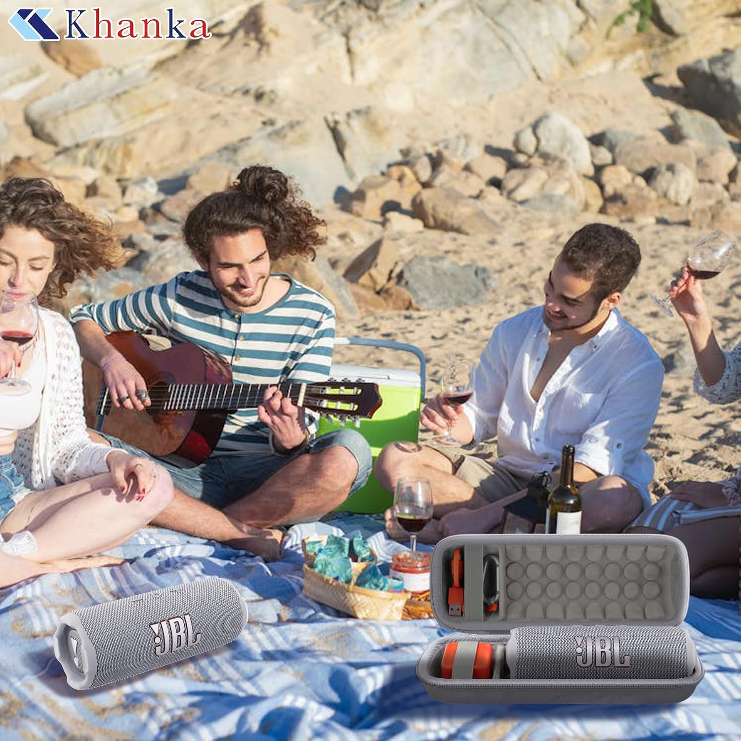 for JBL Flip 7/Flip 6 Waterproof Portable Bluetooth Speaker Protective Case,Case Only(Gray)