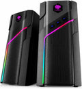 W-206RE RGB Gaming Speakers for PC, Bluetooth Computer Speakers for Desktop with 21 RGB Modes, Stereo Sound, USB Powered, 3.5Mm AUX, Compact Speakers for Monitor, Laptop & Gaming Setup