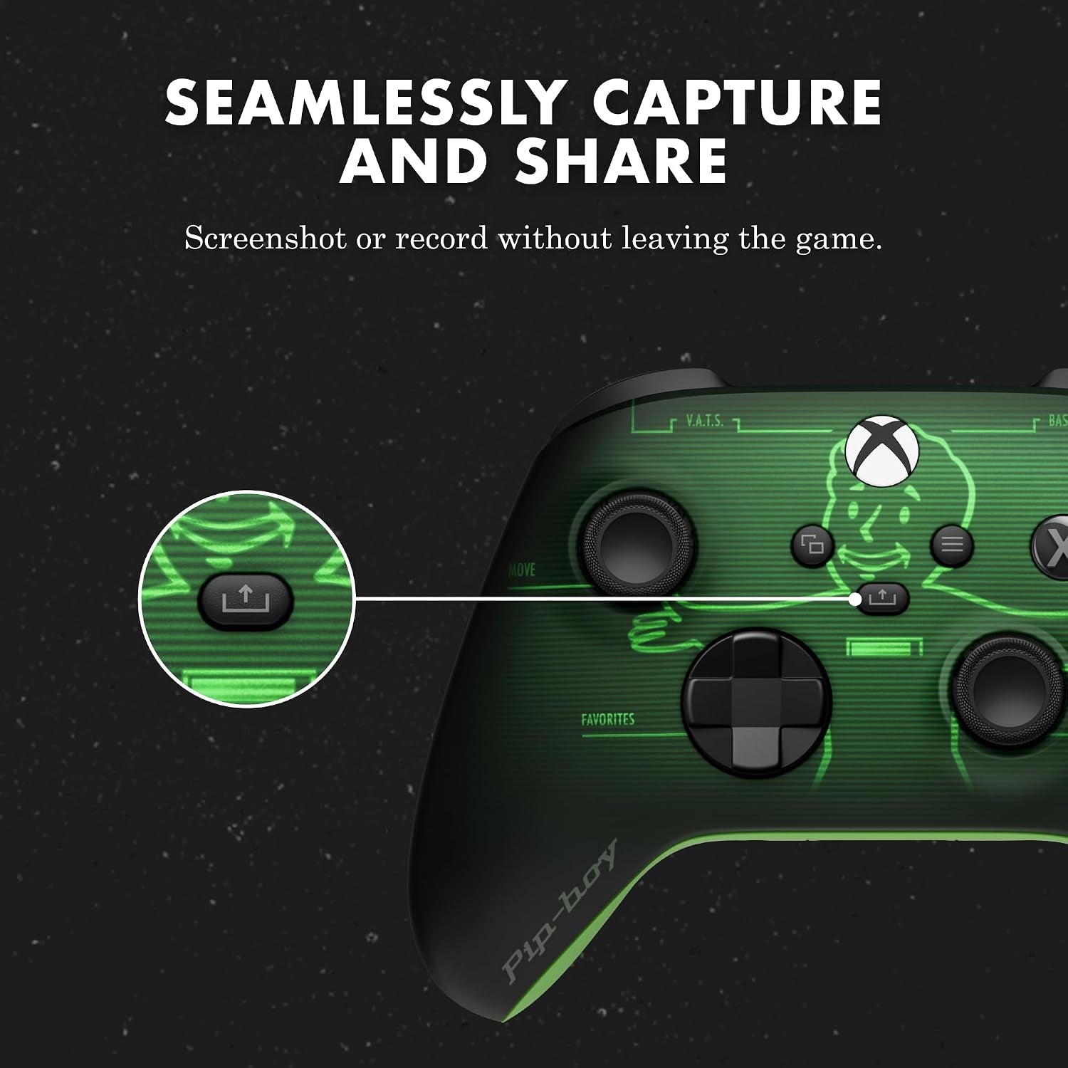Xbox Wireless Gaming Controller | Fallout Pip-Boy Edition | Console, PC, & Cloud Devices | Textured Grip | Wireless, Bluetooth, USB-C Connectivity