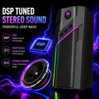 W-206RE RGB Gaming Speakers for PC, Bluetooth Computer Speakers for Desktop with 21 RGB Modes, Stereo Sound, USB Powered, 3.5Mm AUX, Compact Speakers for Monitor, Laptop & Gaming Setup