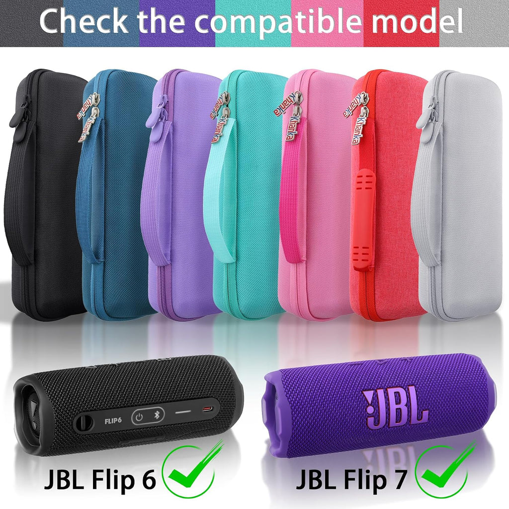 for JBL Flip 7/Flip 6 Waterproof Portable Bluetooth Speaker Protective Case,Case Only(Gray)