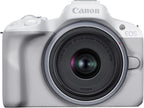 Canon EOS R50 Mirrorless Camera Rf-S18-45Mm F4.5-6.3 Is STM Lens Kit, 24.2 Megapixel CMOS (APS-C) Sensor, 4K Video, Hybrid Camera, Photo and Video, Vlogging, Content Creator, RF Mount, White | 24.2MP Aps-C Sensor • 4K UHD Video • Rf-S 18-45Mm F/4.5-6.3 Is Stm Lens • Compact Vlogging and Photo Kit