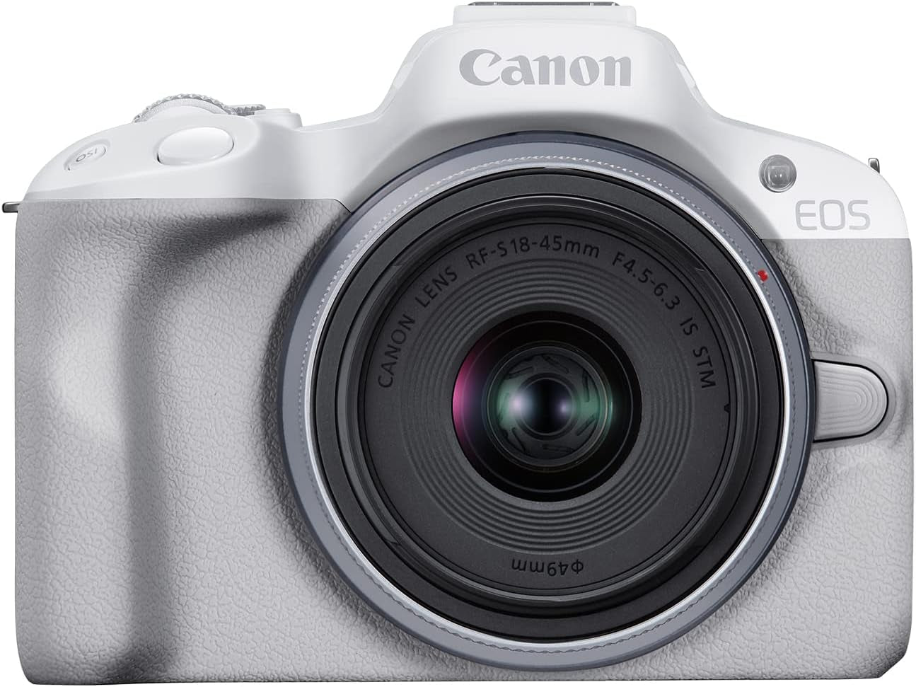 Canon EOS R50 Mirrorless Camera Rf-S18-45Mm F4.5-6.3 Is STM Lens Kit, 24.2 Megapixel CMOS (APS-C) Sensor, 4K Video, Hybrid Camera, Photo and Video, Vlogging, Content Creator, RF Mount, White | 24.2MP Aps-C Sensor • 4K UHD Video • Rf-S 18-45Mm F/4.5-6.3 Is Stm Lens • Compact Vlogging and Photo Kit
