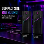 W-206RE RGB Gaming Speakers for PC, Bluetooth Computer Speakers for Desktop with 21 RGB Modes, Stereo Sound, USB Powered, 3.5Mm AUX, Compact Speakers for Monitor, Laptop & Gaming Setup