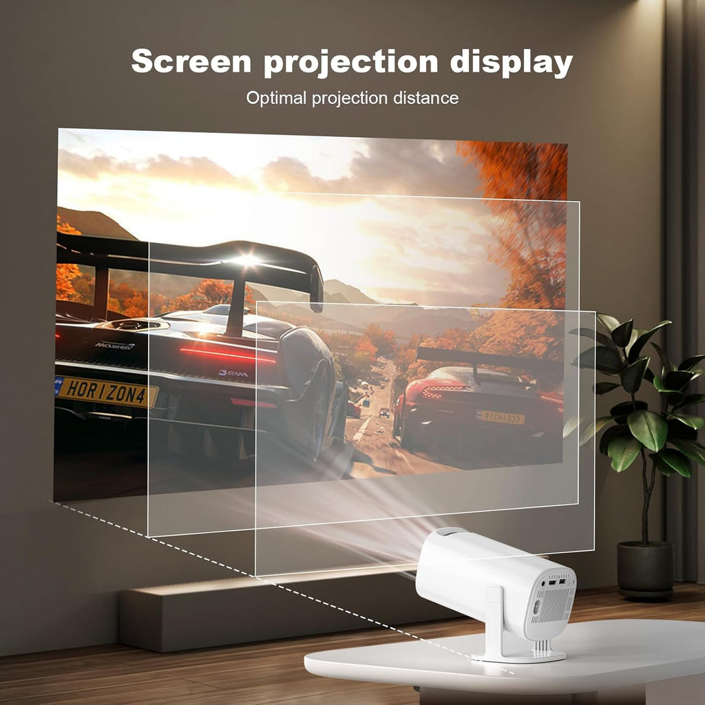 New P30 Retro Game Console with Projector，4K HD Portable Projector with 36000+ Games，Plug and Play TV Video Game Stick，Smart Projector with 2.4G Wireless Controllers，Android TV 11.0, Wifi