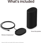 Sonos Play - Portable Bluetooth Speaker with Wifi, Alexa, 24-Hour Battery Life, Charging Base - Black