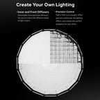 S120T 120Cm/47.2In Quick Release Umbrella Softbox Professional Foldable Softbox with Standard Bowen Mount & Diffusers for Photography Studio Photography Portrait Live Stream