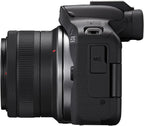 Canon EOS R50 Mirrorless Camera Rf-S18-45Mm F4.5-6.3 Is STM Lens Kit, 24.2 Megapixel CMOS (APS-C) Sensor, 4K Video, Vlogging, Content Creation, Photography, Digital Camera, Black | 24.2MP Aps-C CMOS, Digic X, Dual Pixel CMOS Af Ii, 6K-Oversampled 4K30P, Rf-S 18-45Mm Is Stm Lens Included
