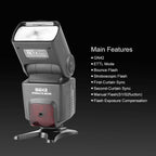 MK430C E-TTL Camera Flash Speedlite with LCD Display Compatible with Canon 70D 77D 80D Rebel T7I T6I T6S T6 T5I T5 T4I T3I SL2 and Other EOS DSLR Cameras with Standard Hot Shoe