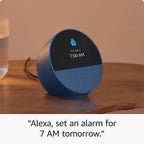 Echo Spot Smart Alarm Clock with Vibrant Sound plus Alexa, Ocean Blue