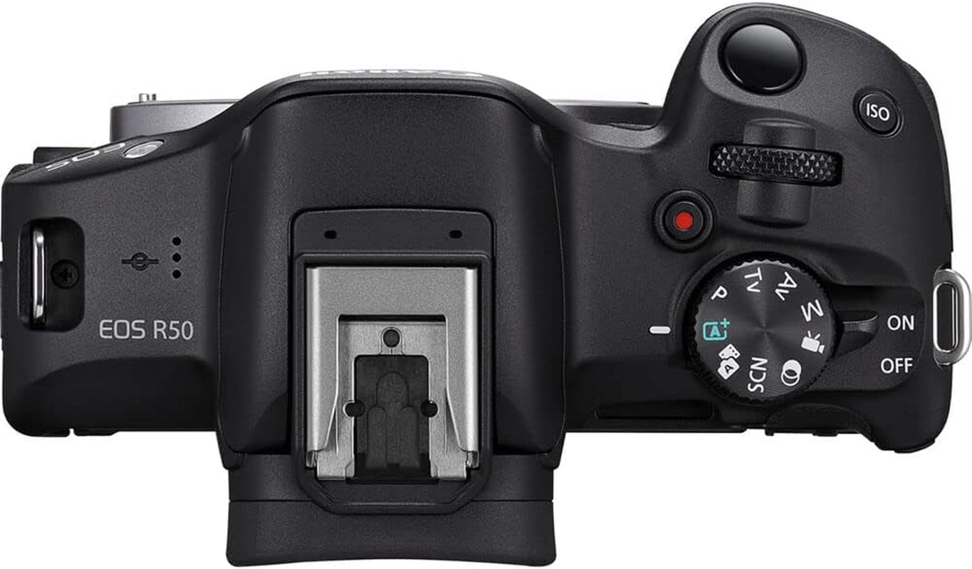 Canon EOS R50 Mirrorless Camera Kit – APS-C RF Camera with 18-45Mm Lens, 4K Video, Dual Pixel AF II & Vari-Angle Touchscreen (5811C012) + Shoulder Bag + 64GB Memory Card