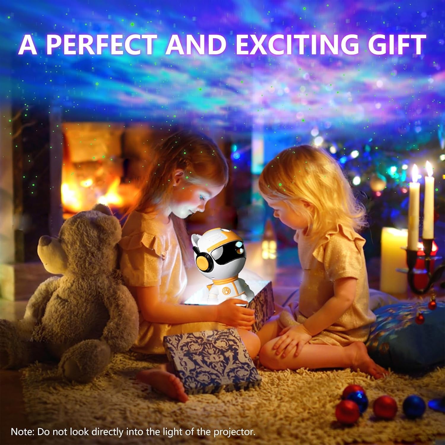 Galaxy Projector for Bedroom, 8 Colors Northern Lights Projector with Remote Control, Robot Astronaut Star Projector Night Light for Kids Room Decor