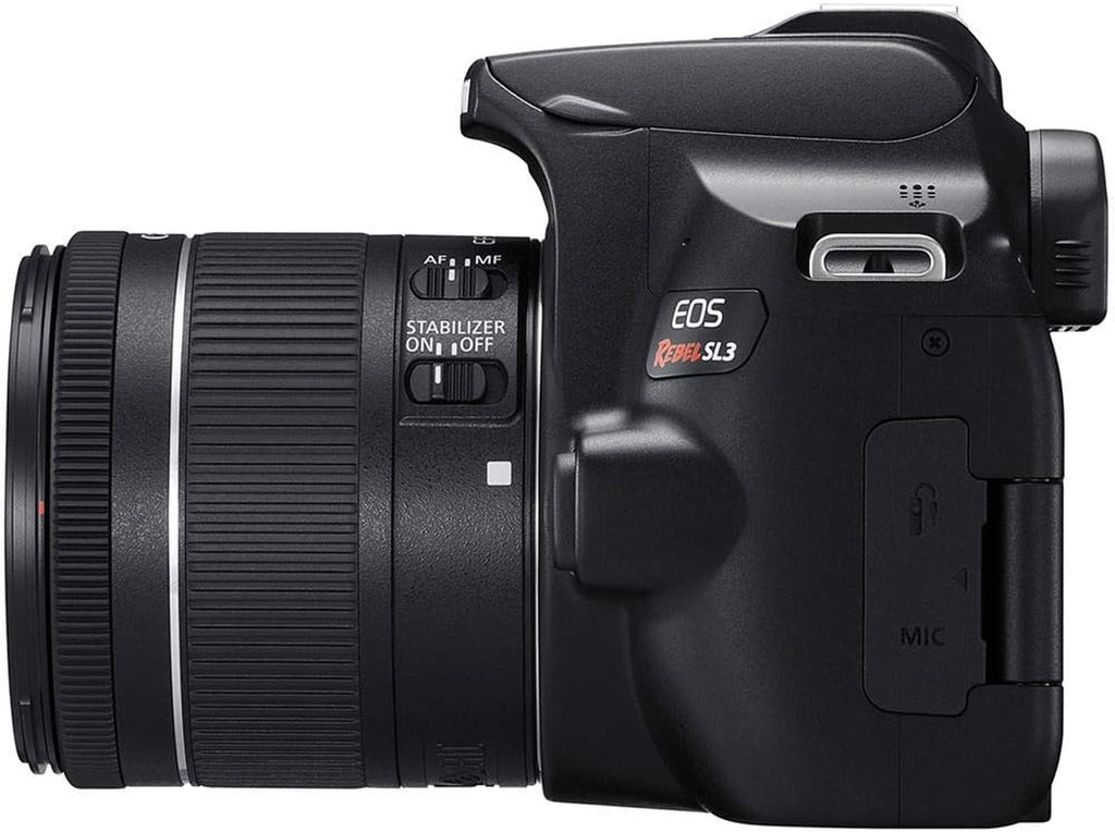 Canon EOS Rebel SL3 Digital SLR Camera with EF-S 18-55Mm Lens Kit, Built-In Wi-Fi, Dual Pixel CMOS AF and 3.0 Inch Vari-Angle Touch Screen, Black | 24.1MP Aps-C, Digic 8, Dual Pixel CMOS Af with Eye Detection, 3.0 Vari-Angle Touchscreen, WI-FI and Bluetooth