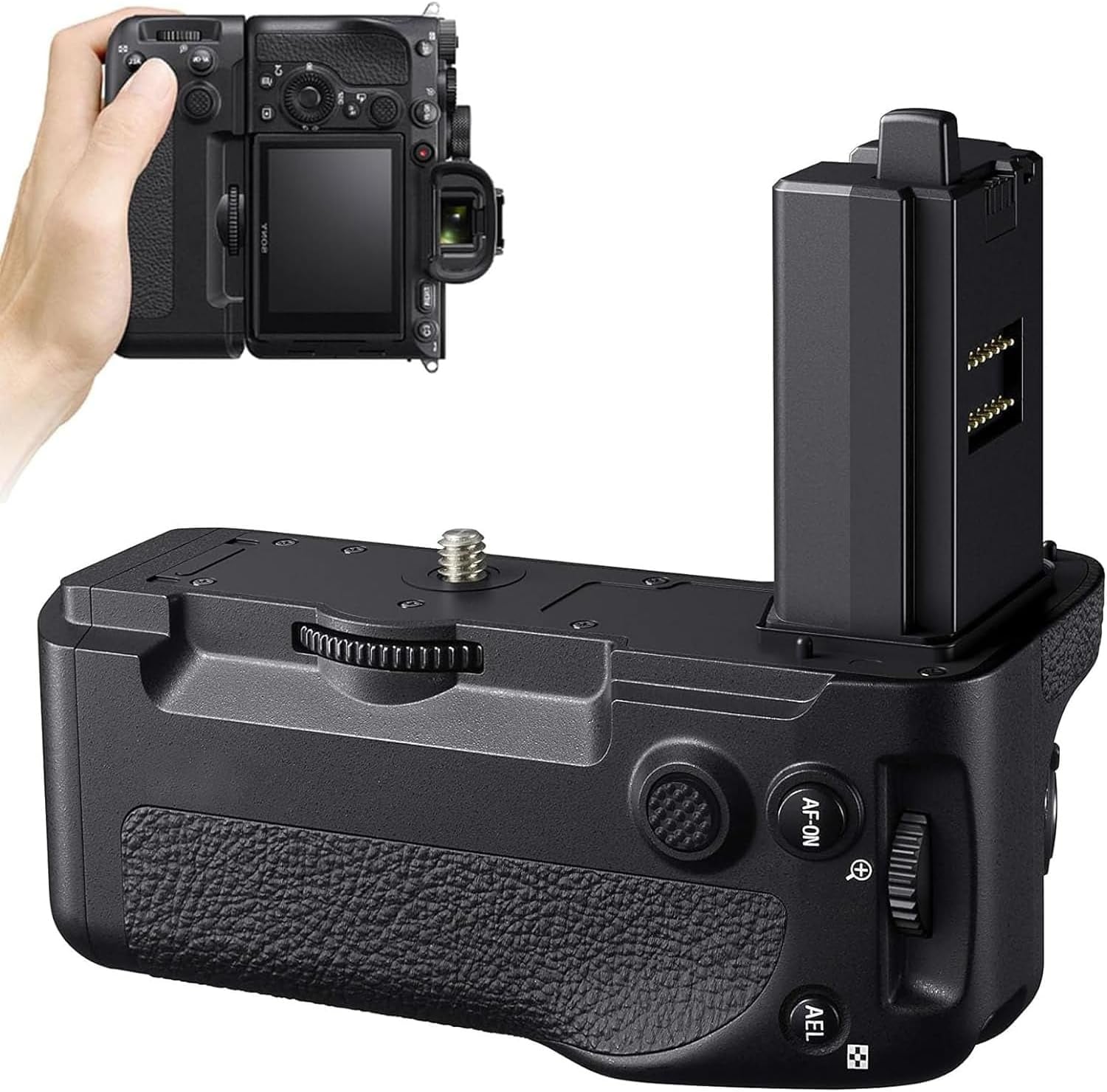 VG-C4EM Battery Grip for Sony A7IV A7R IV A7V A7M4 A9II, Vertical Hand Grip with Dual NP-FZ100 Slots, Ergonomic Non-Slip Design