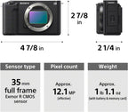 Sony Alpha ZV-E1 Full-Frame Interchangeable Lens Mirrorless Vlog Camera with 28-60Mm Lens - Black Body | 12.1MP Full-Frame Exmor R, 4K60P Internal, 10-Bit 4:2:2, 5-Axis Steadyshot