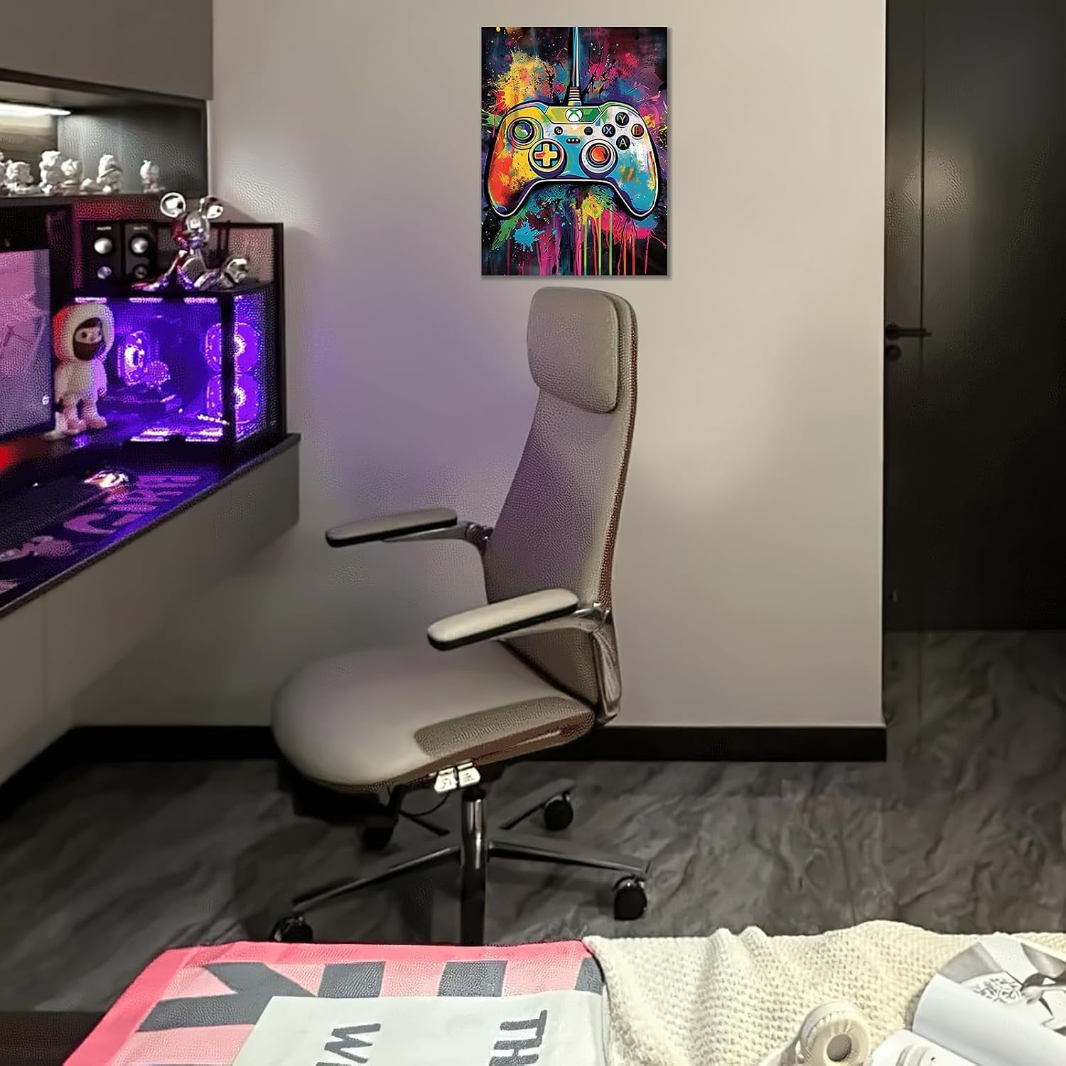 Colorful Game Controller Wall Art Xbox Gamepad Prints 16X24 Inch | Graffiti Game Controller Gamer Room Decor for Boys Graffiti Colorful Cool Gaming Poster Artwork for Bedroom Dec Ready to Hang