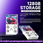 R40 Retro Handheld Game Console - Open Source System,3.5" IPS Screen, 18,000+ Classic Games, 128G TF Card, 3000Mah Battery, Portable Gaming Player for Travel, Retro Gaming Console, White