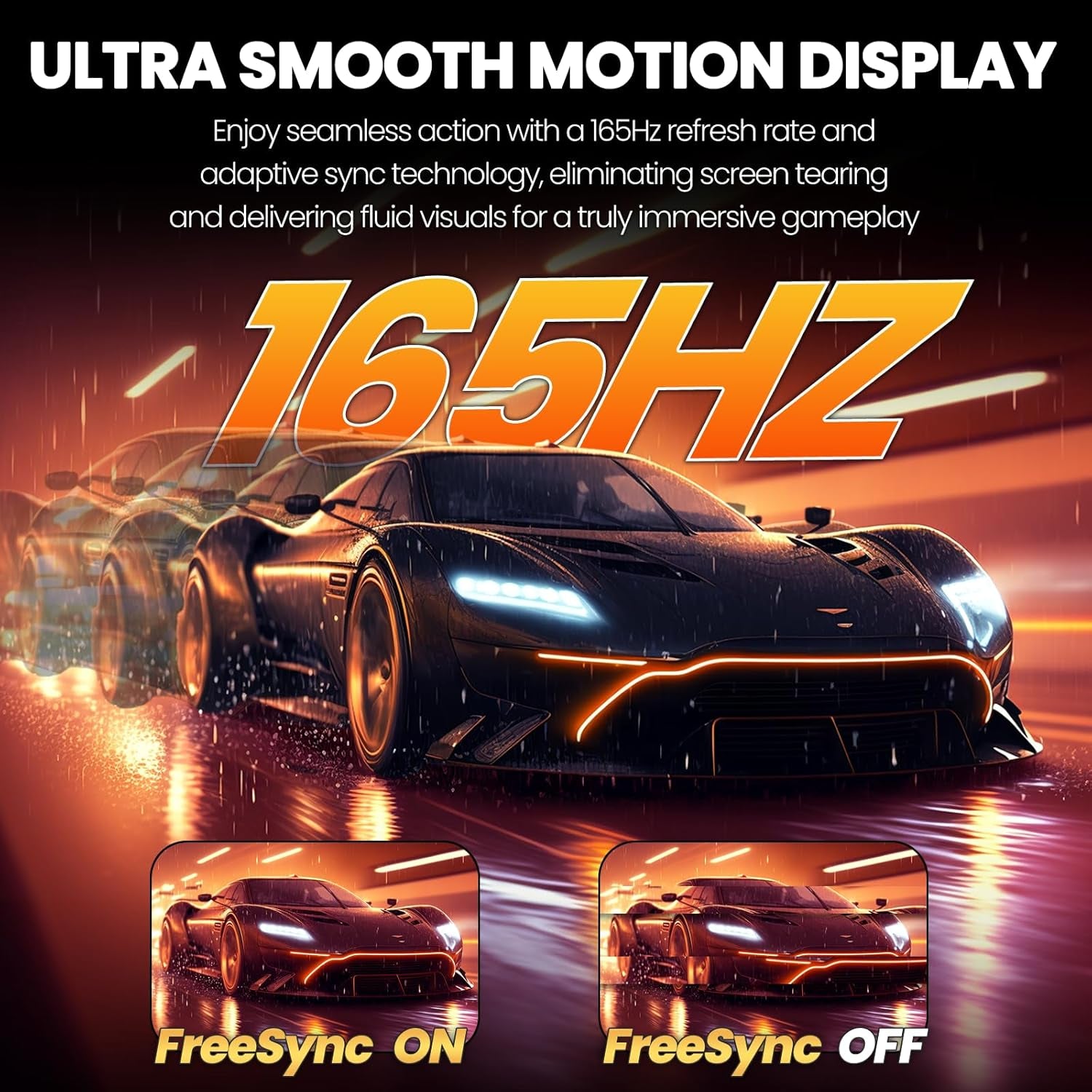 34" WQHD 165Hz IPS Ultrawide Gaming Monitor, Freesync, HDMI/DP, White | 120%Srgb Color, Built-In Speakers, Low Blue Light, 178° Wide View and Wall Mount75×75Mm for PC Gaming, Video Editing and Work