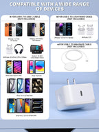 Iphone 17 Charger 40-60W Foldable USB C Fast Charging Block Single Port Apple 40W Dynamic Power Adapter with 60W Max,Apple Charger for Iphone 17 Pro Max/Air/16/15/14/13/12/11 Series,Ipad Pro Air Mini