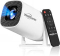 Mini Projector with Wifi and Bluetooth, 4K Protable Smart Projector Build-In Android 14, 130" Screen Auto Keystone Movie Projector Compatible with HDMI Phone TV Stick for Bedroom Outdoor